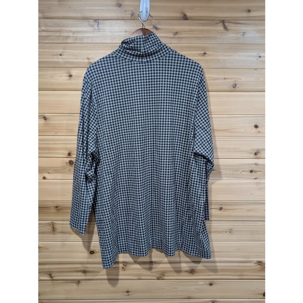 J. Jill Top Womens 3X Luxe Supima Turtleneck Tunic Black Gray Check - Picture 3 of 7